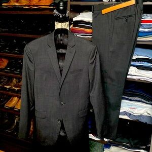 Beautiful bar 111 suit.  Dark gray.  Jacket is a 36S and pants 32/30.